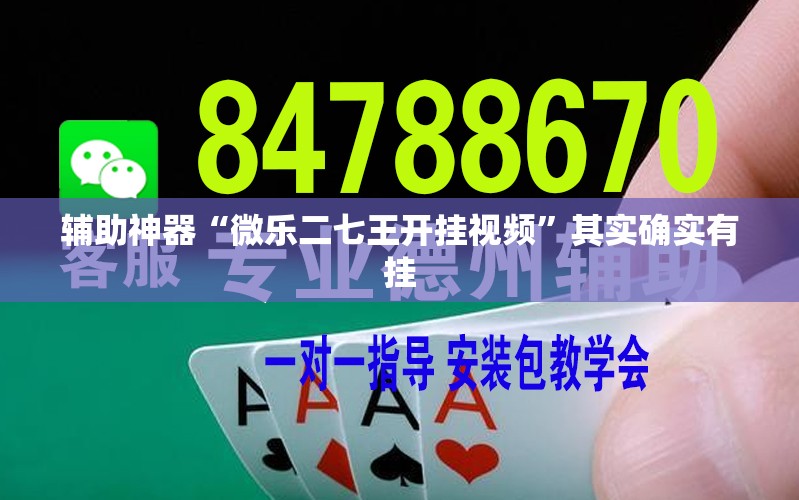 辅助神器“微乐二七王开挂视频”其实确实有挂