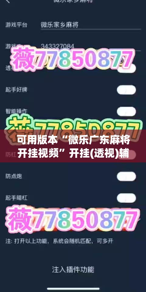 可用版本“微乐广东麻将开挂视频”开挂(透视)辅助神器