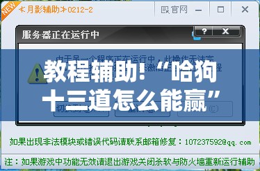 教程辅助!“哈狗十三道怎么能赢”详细外挂透视辅助软件教程