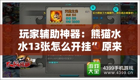 玩家辅助神器：熊猫水水13张怎么开挂”原来可以开挂