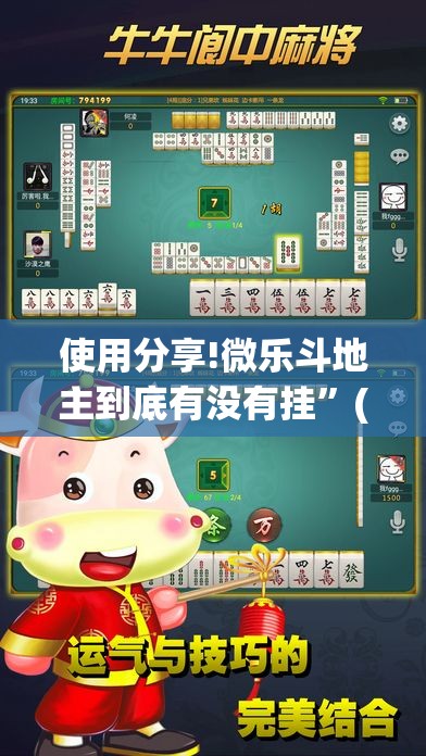 使用分享!微乐斗地主到底有没有挂”(透视)其实确实有挂