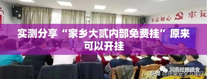 实测分享“家乡大贰内部免费挂	”原来可以开挂