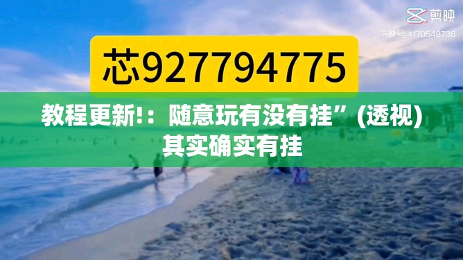 教程更新!：随意玩有没有挂”(透视)其实确实有挂