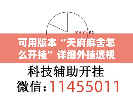 可用版本“天府麻舍怎么开挂”详细外挂透视辅助软件教程