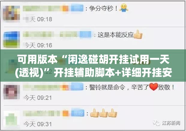 可用版本“闲逸碰胡开挂试用一天(透视)”开挂辅助脚本+详细开挂安装教程