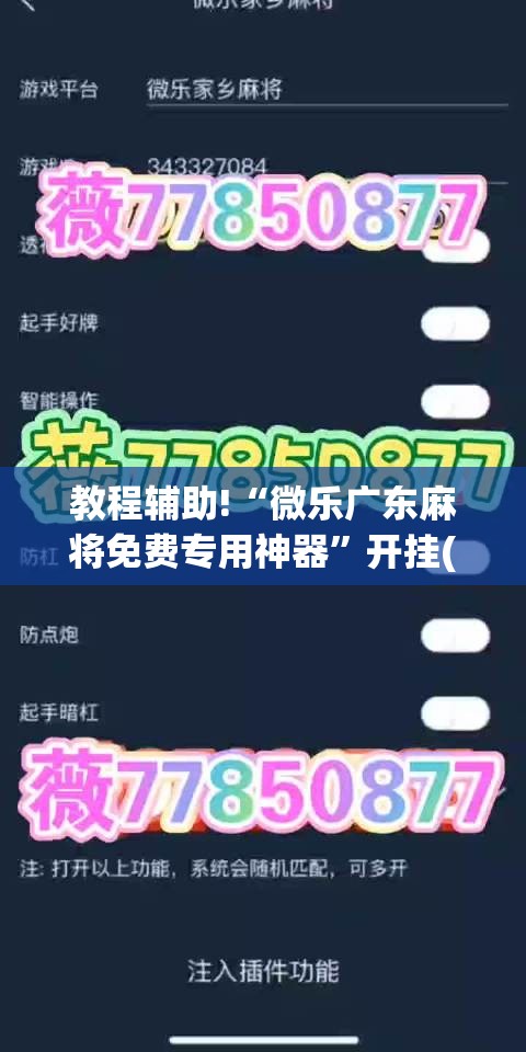 教程辅助!“微乐广东麻将免费专用神器”开挂(透视)辅助神器