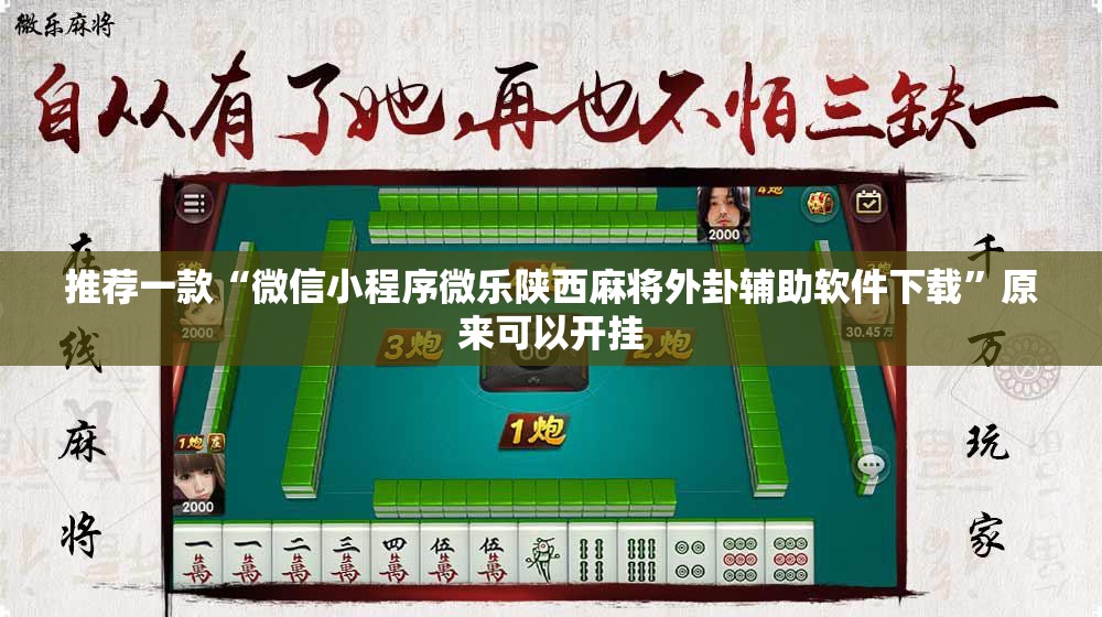 推荐一款“微信小程序微乐陕西麻将外卦辅助软件下载	”原来可以开挂