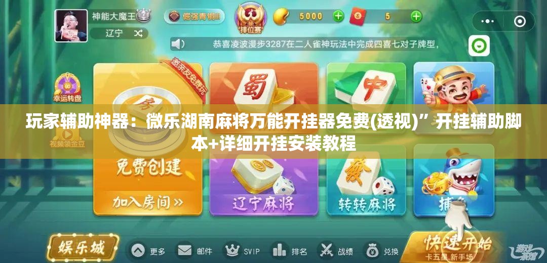 玩家辅助神器：微乐湖南麻将万能开挂器免费(透视)	”开挂辅助脚本+详细开挂安装教程