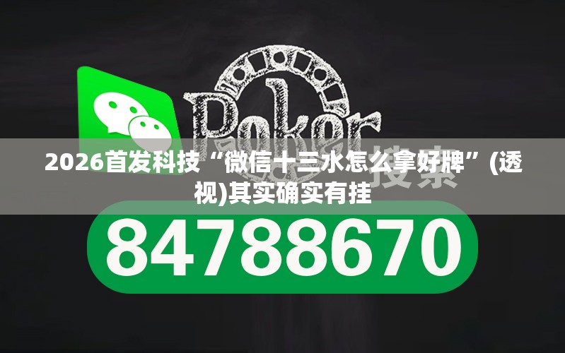 2026首发科技“微信十三水怎么拿好牌	”(透视)其实确实有挂