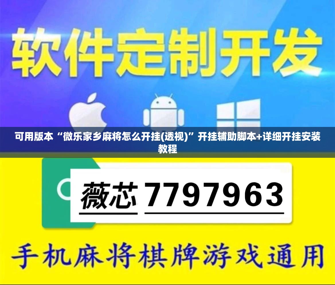 可用版本“微乐家乡麻将怎么开挂(透视)”开挂辅助脚本+详细开挂安装教程