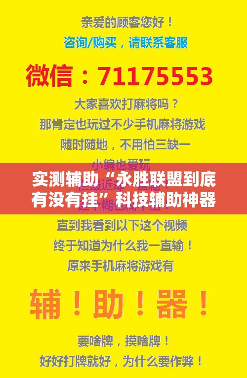 实测辅助“永胜联盟到底有没有挂”科技辅助神器手机版