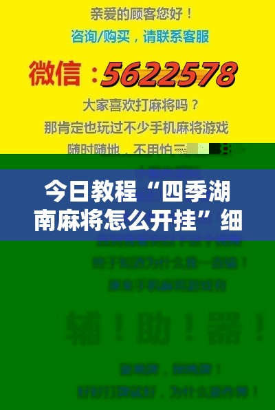 今日教程“四季湖南麻将怎么开挂”细辅助教程分享