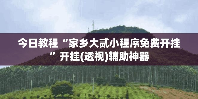 今日教程“家乡大贰小程序免费开挂”开挂(透视)辅助神器