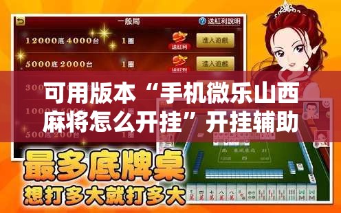 可用版本“手机微乐山西麻将怎么开挂”开挂辅助脚本+详细开挂安装教程