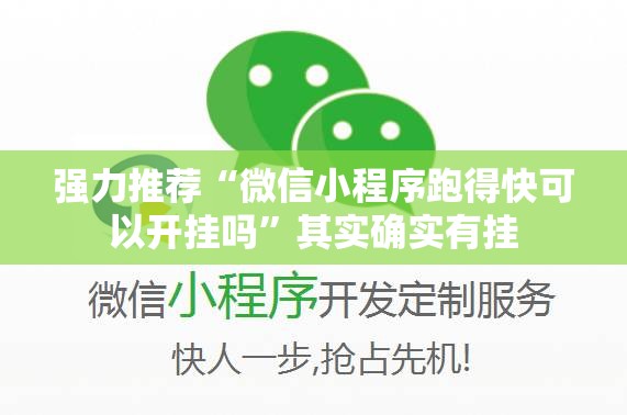 强力推荐“微信小程序跑得快可以开挂吗”其实确实有挂