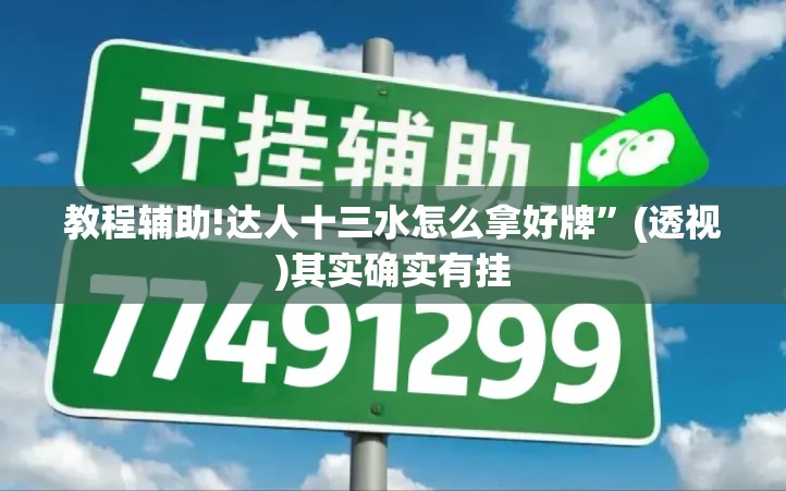 教程辅助!达人十三水怎么拿好牌”(透视)其实确实有挂