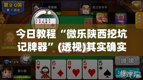 今日教程“微乐陕西挖坑记牌器”(透视)其实确实有挂