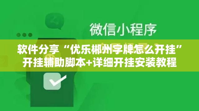 软件分享“优乐郴州字牌怎么开挂	”开挂辅助脚本+详细开挂安装教程