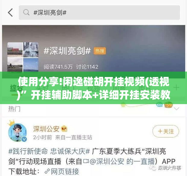 使用分享!闲逸碰胡开挂视频(透视)”开挂辅助脚本+详细开挂安装教程