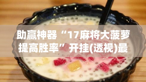 助赢神器“17麻将大菠萝提高胜率”开挂(透视)最新辅助详细