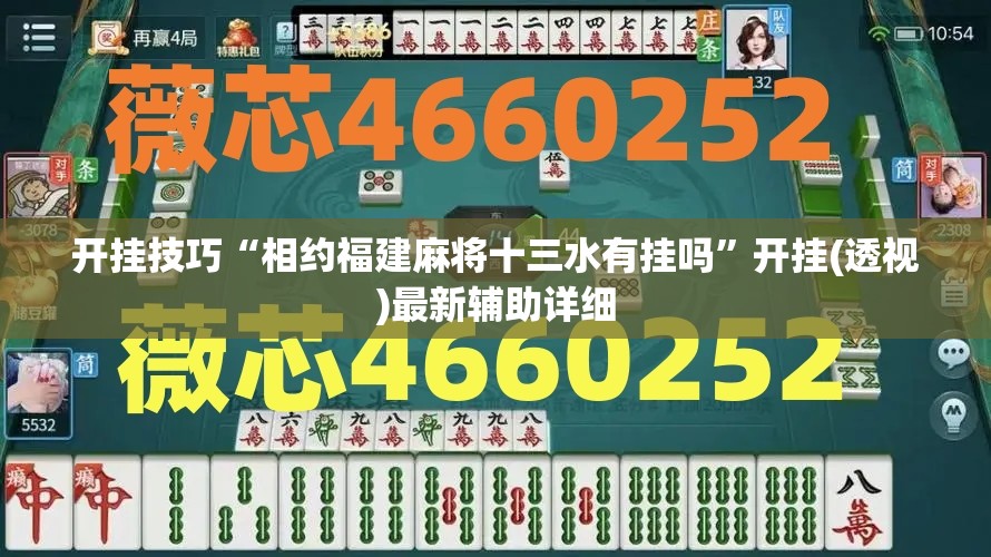 开挂技巧“相约福建麻将十三水有挂吗”开挂(透视)最新辅助详细