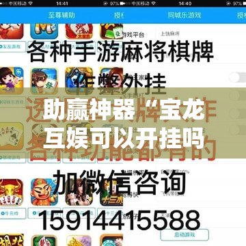 助赢神器“宝龙互娱可以开挂吗”细辅助教程分享
