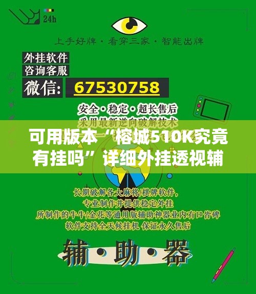 可用版本“榕城510K究竟有挂吗”详细外挂透视辅助软件教程