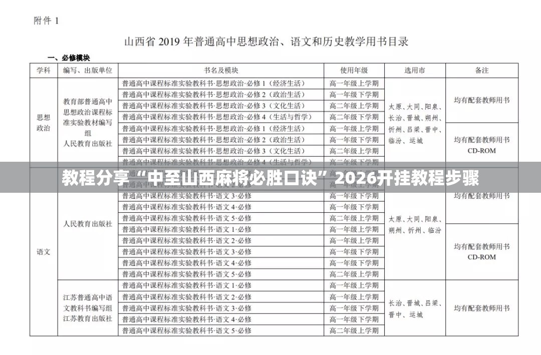 教程分享“中至山西麻将必胜口诀”2026开挂教程步骤