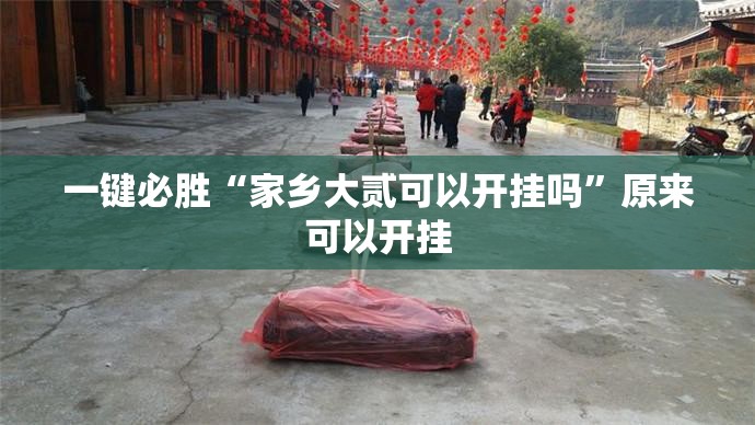 一键必胜“家乡大贰可以开挂吗”原来可以开挂